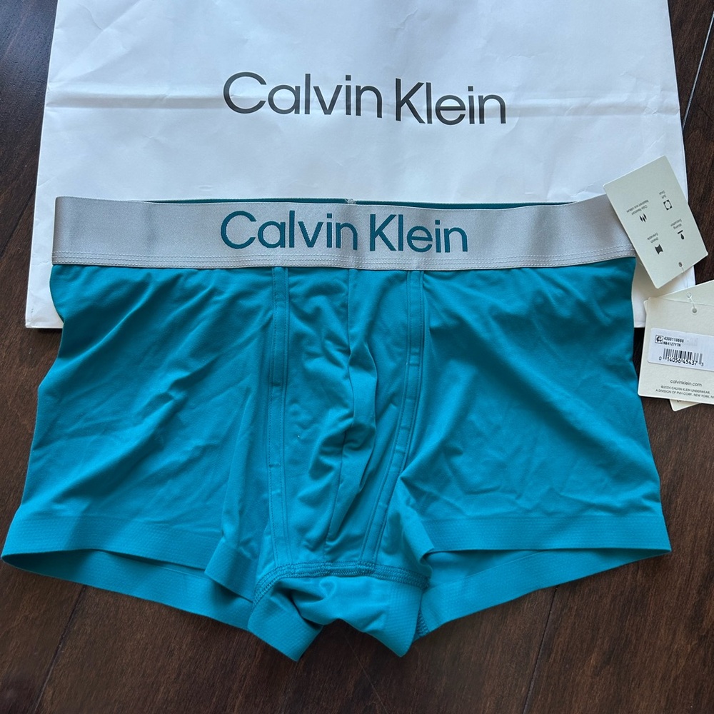Calvin Klein Microfiber low rise  Trunk - stretch breathable light green blue